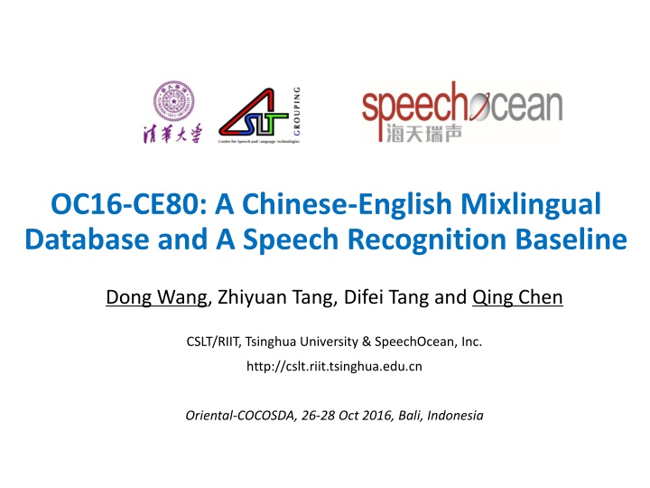 oc16 ce80 a chinese english mixlingual database n.w