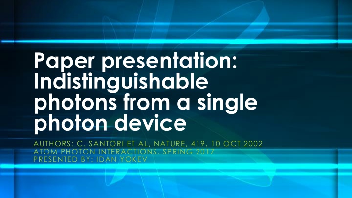 paper presentation indistinguishable photons from n.w