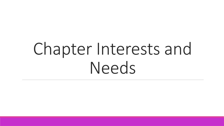 chapter interests and needs n.w