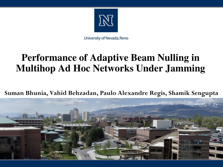 performance of adaptive beam nulling in multihop n.w