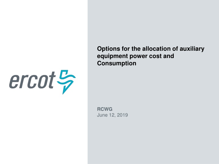 options for the allocation of auxiliary equipment n.w