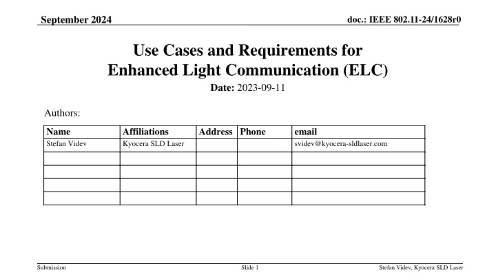 Use Cases and Requirements for Enhanced Light Communication