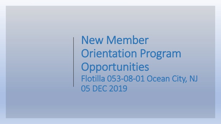 new member new member orientation program n.w
