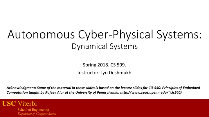 autonomous cyber physical systems dynamical n.w