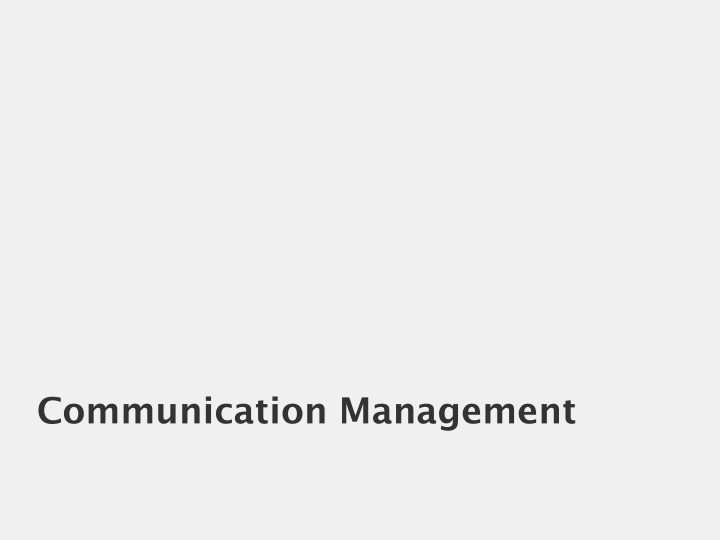 communication management n.w