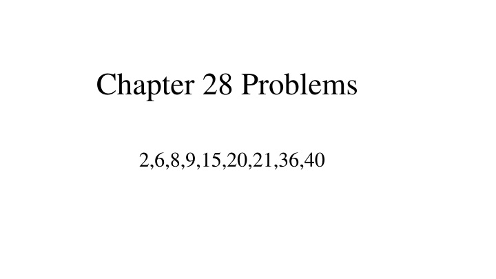 chapter 28 problems n.w