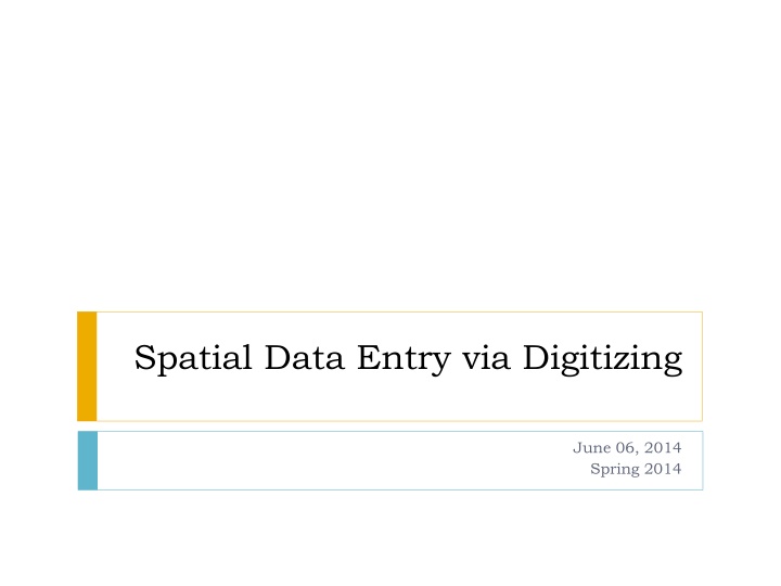 spatial data entry via digitizing n.w