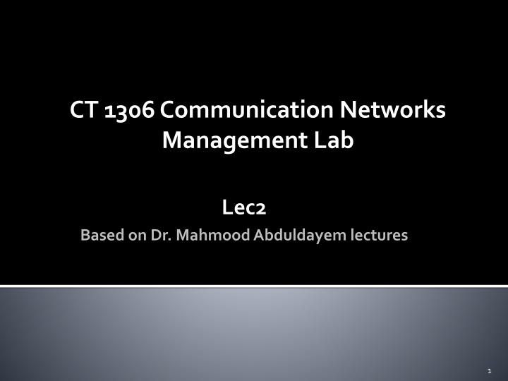 ct 1306 communication networks management lab n.w