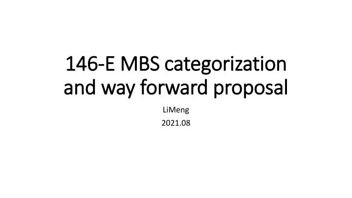 146 146 e mbs categorization e mbs categorization n.w