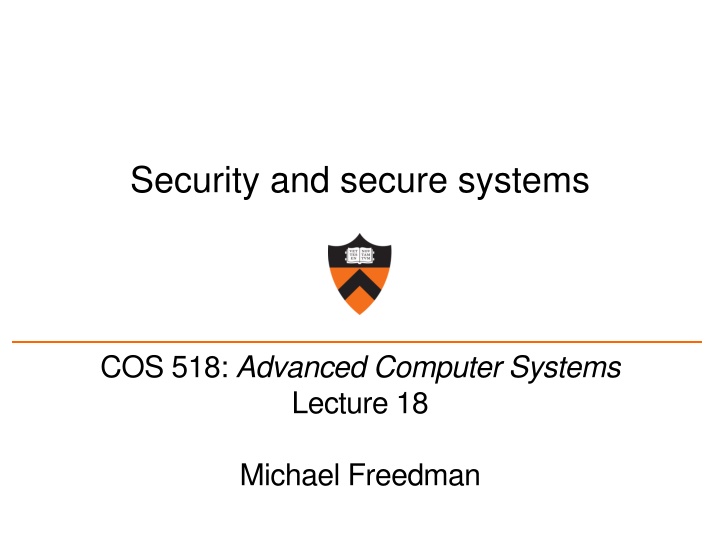 security and secure systems n.w