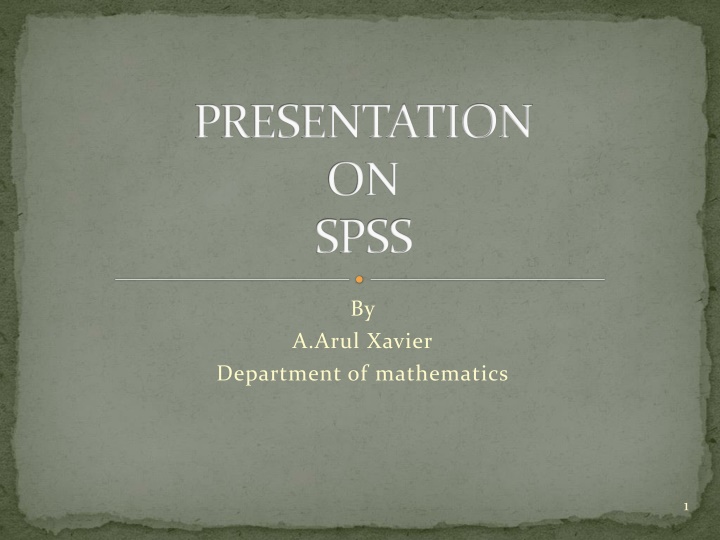presentation on spss n.w