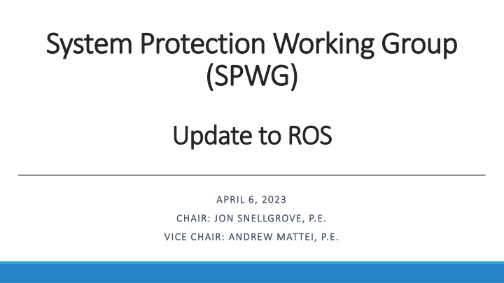 system protection working group system protection n.w