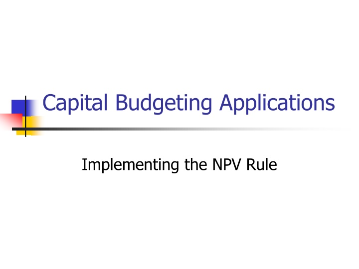 capital budgeting applications n.w