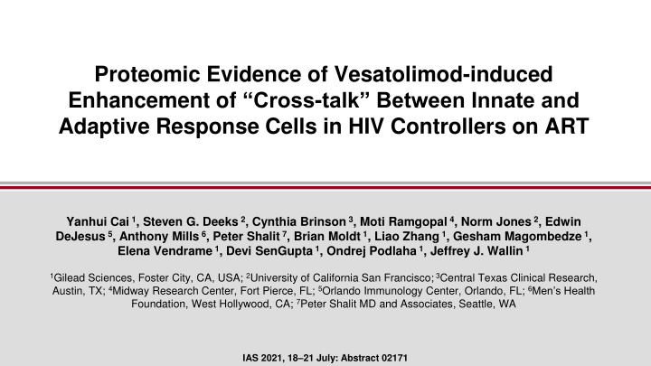 proteomic evidence of vesatolimod induced n.w