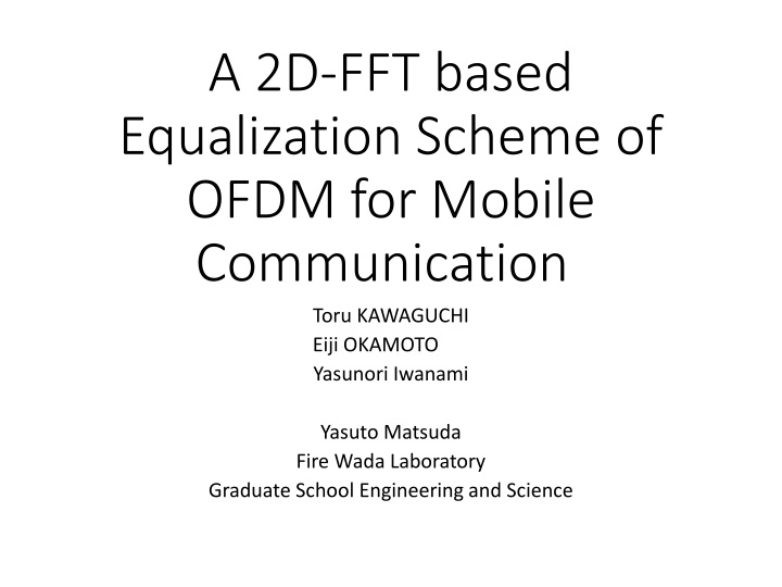 a 2d fft based equalization scheme of ofdm n.w