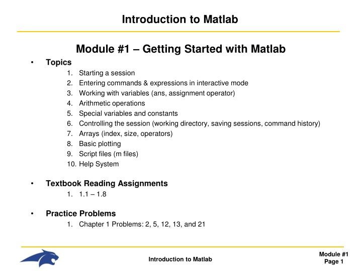 introduction to matlab n.w