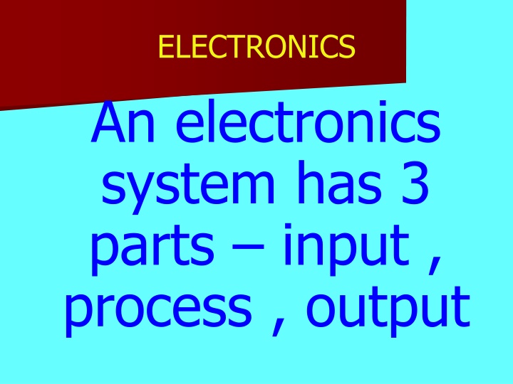 electronics an electronics system has 3 parts n.w