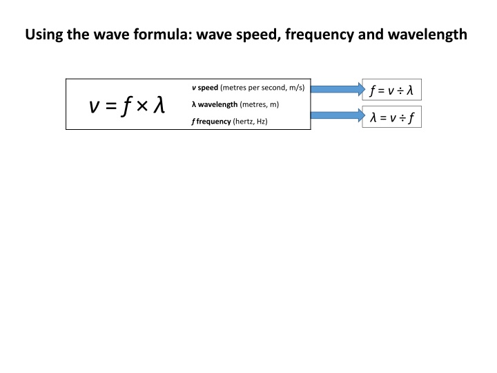 using the wave formula wave speed frequency n.w