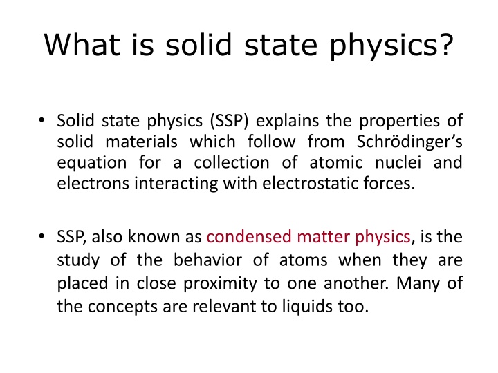 what is solid state physics n.w