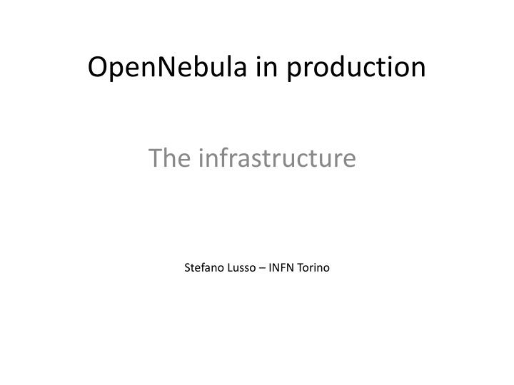 opennebula in production n.w