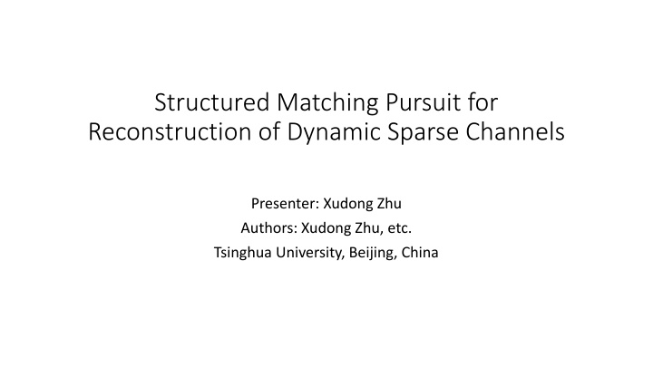 structured matching pursuit for reconstruction n.w
