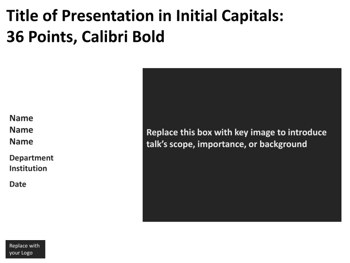 title of presentation in initial capitals n.w