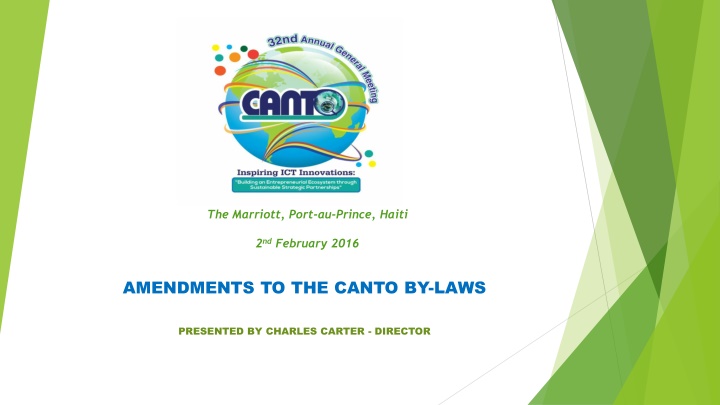 Proposed Amendments to CANTO By-Laws
