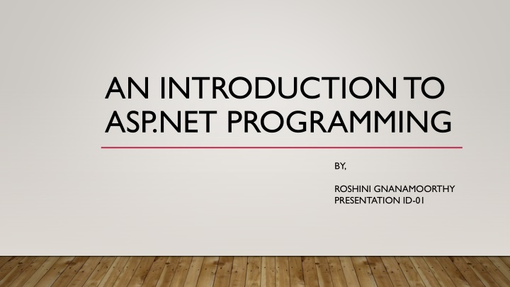 an introduction to asp net programming n.w