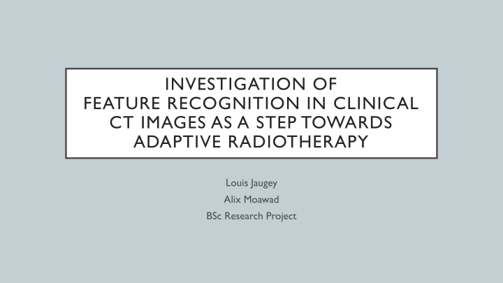 investigation of feature recognition in clinical n.w