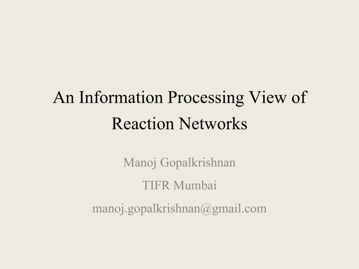 an information processing view of reaction n.w
