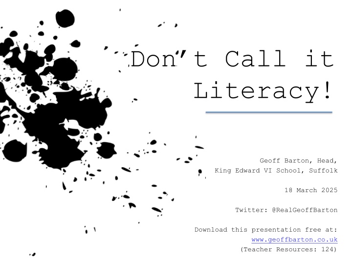 don t call it literacy n.w