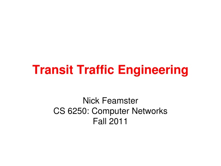 transit traffic engineering n.w
