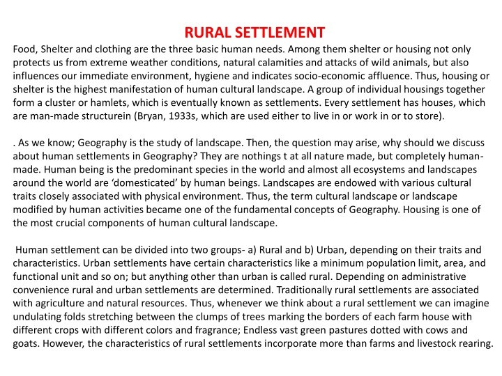 rural settlement n.w