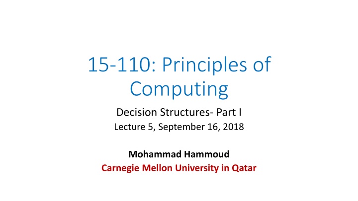 15 110 principles of computing decision n.w