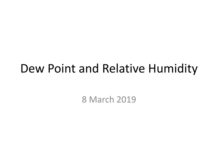 dew point and relative humidity n.w