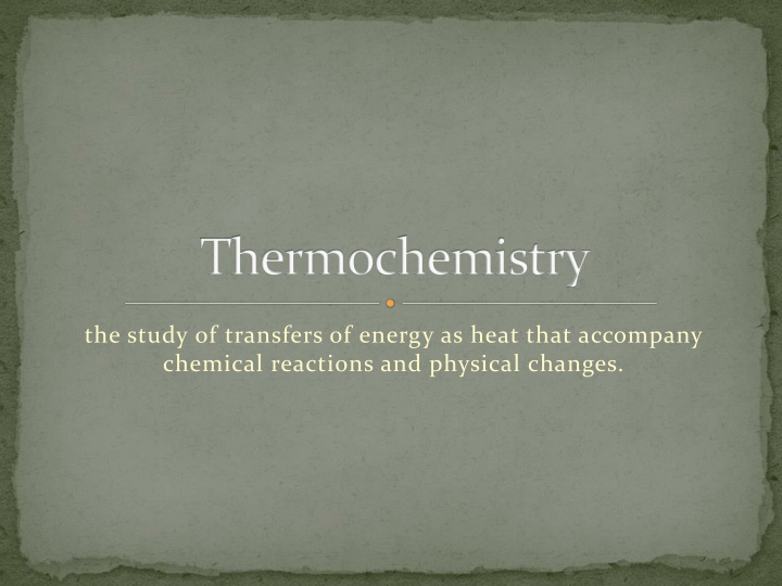 thermochemistry n.w