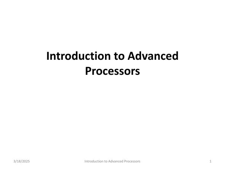 introduction to advanced processors n.w