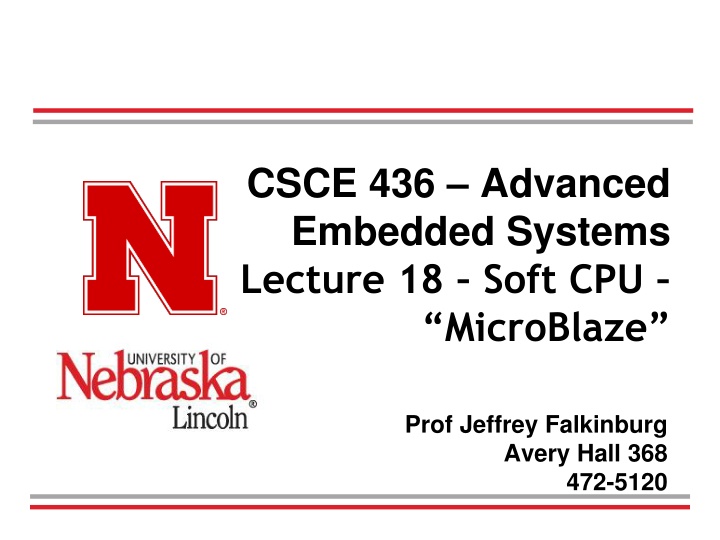 csce 436 advanced embedded systems lecture n.w