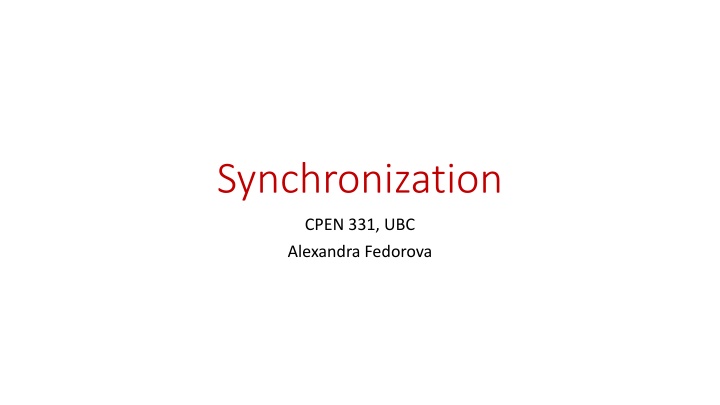synchronization n.w