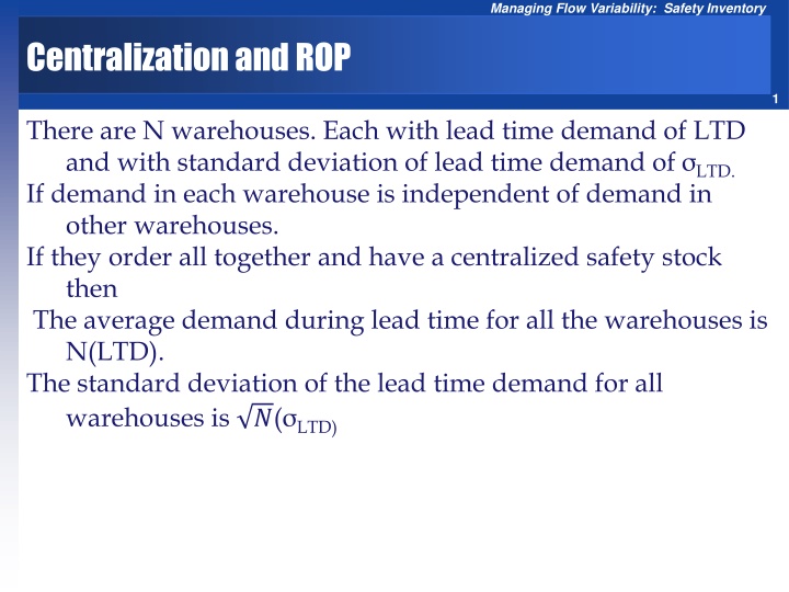managing flow variability safety inventory n.w