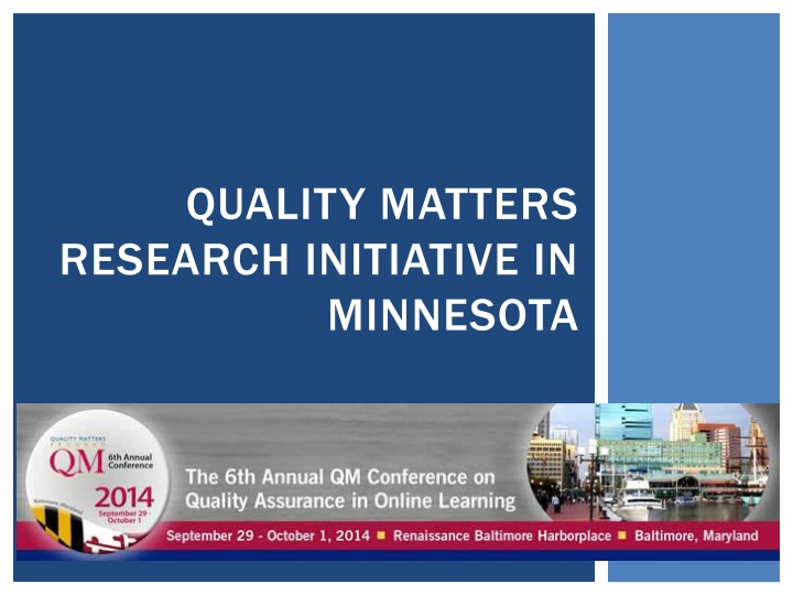 quality matters research initiative in n.w