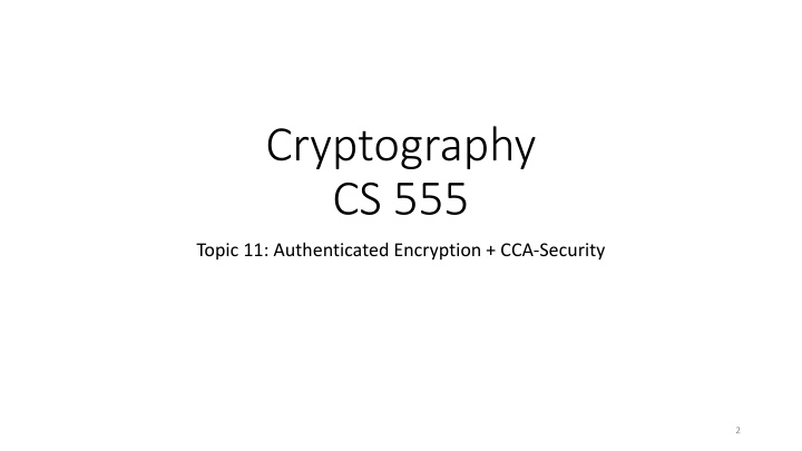cryptography cs 555 n.w