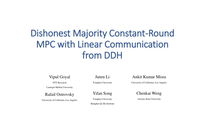 dishonest majority constant dishonest majority n.w