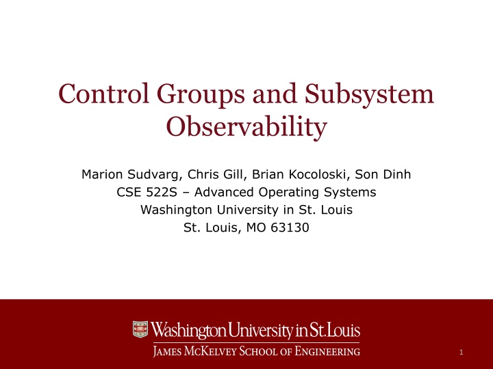 control groups and subsystem observability n.w