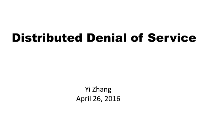 distributed denial of service n.w