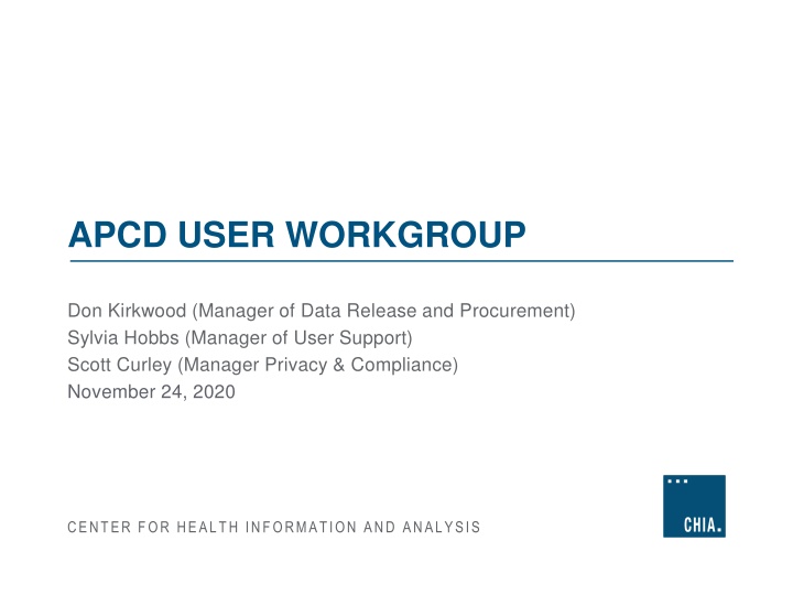 apcd user workgroup n.w