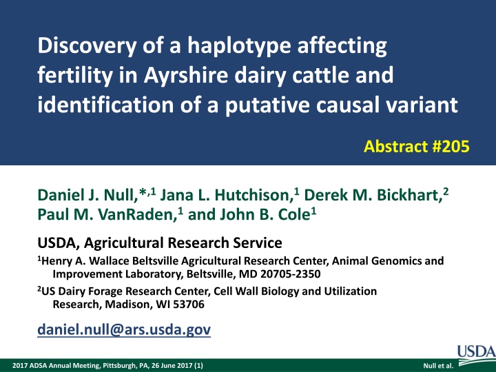 discovery of a haplotype affecting fertility n.w