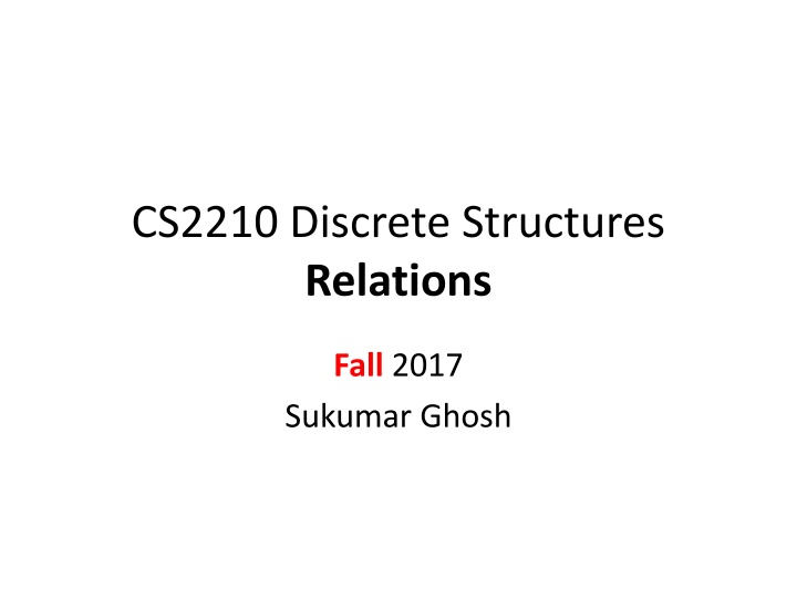 cs2210 discrete structures relations n.w