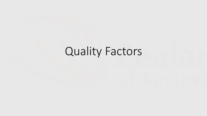 quality factors n.w