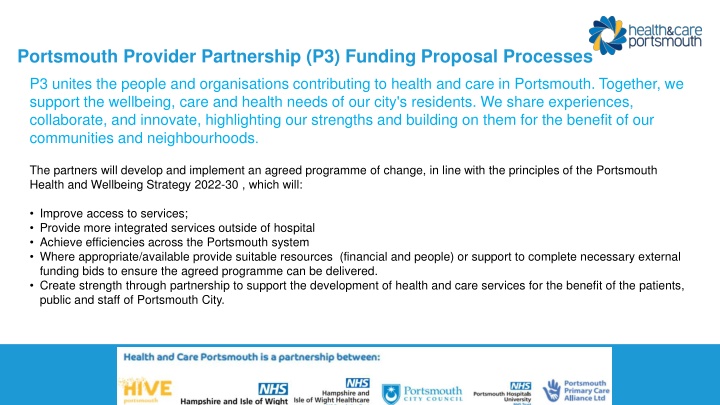 portsmouth provider partnership p3 funding n.w